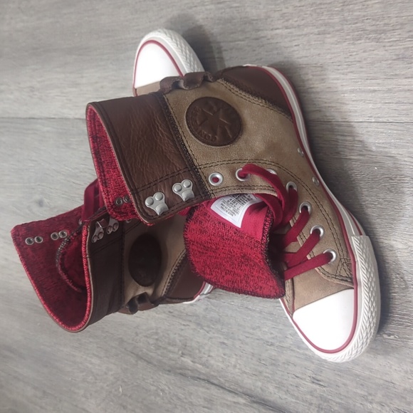 Converse Chuck Taylor Elise Roll down Hi-Top Leather Sneakers - Picture 5 of 7